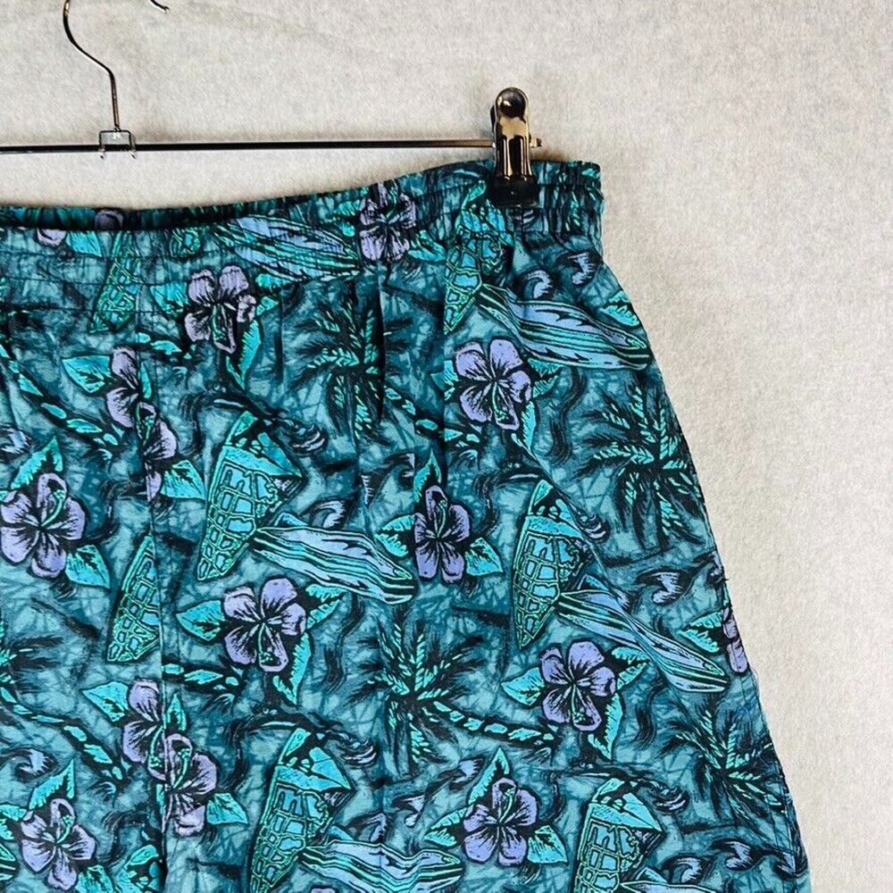 Croft & Barrow Mens Sz Medium Vintage Swim Trunks Lined Pockets Green Floral - Picture 4 of 8